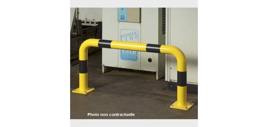 Barrières de protection droite ou en angle Tube Ø 60 x 2 mm d'épaisseur  HT 35 x L120 cm - Long. Hors tout 129 cm