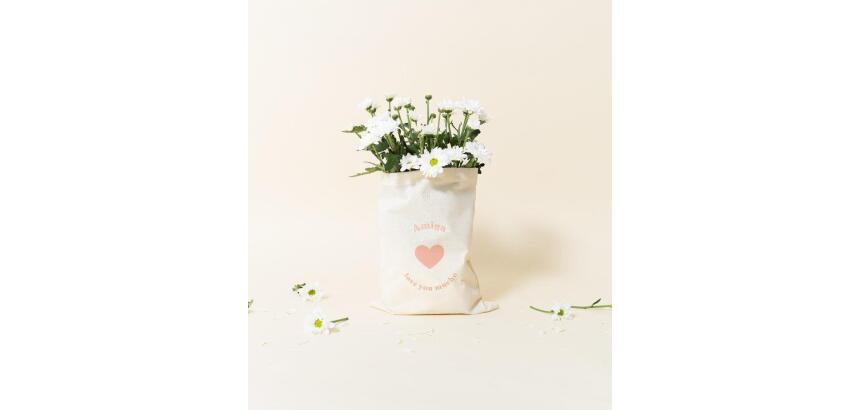 Bolsa tela regalo "Amiga love you mucho" new
