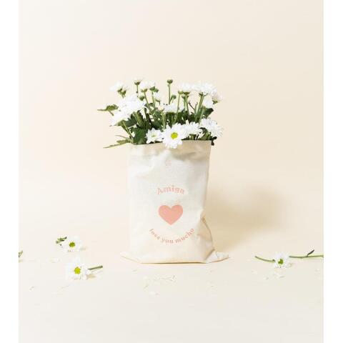 Bolsa tela regalo "Amiga love you mucho" new