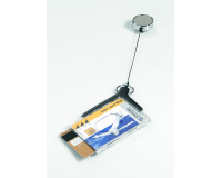 Porte-badge DELUXE PRO pour 2 cartes de sécurité avec enrouleur chromé - Boîte de 10 pièces