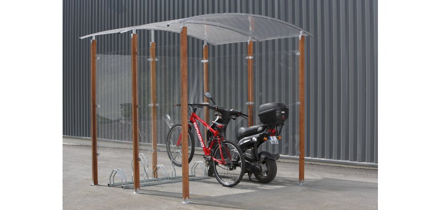 Abri vélos 4m² Modèle avec Piliers en bois