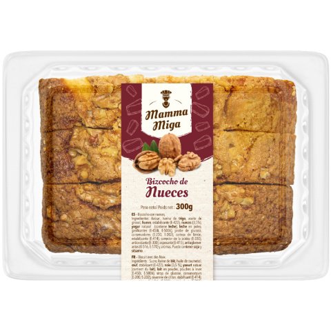 Bizcocho de nueces Mamma Miga 300 g - Caja de 8 unidades