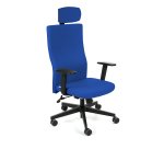 Ergonomischer Bürostuhl TEAM PLUS, Stoff, mit 1D-Armlehnen und Kopfstütze, synchroner Mechanismus, schwarze Fußstützen