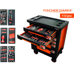 Servante équipée de 112 outils avec 6 modules