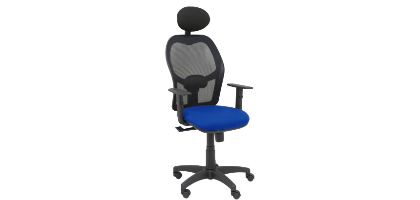 Bureaustoel Alocén stof en netstructuur, verstelbare armleuningen, vaste hoofdsteun, Bali-zitting.