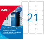 Etiquettes ultra-résistantes laser 63,5 x 38,1 mm blanches Apli - Pochette de 420