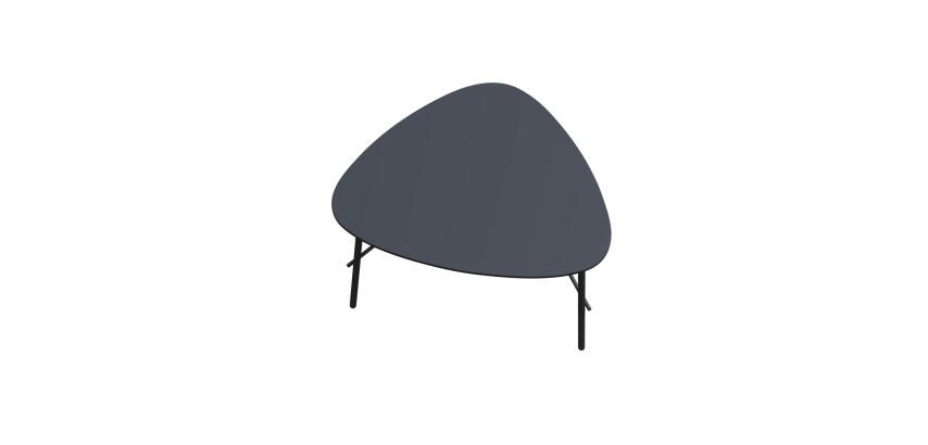 Table basse Lazy 50 x 60 cm pied noir