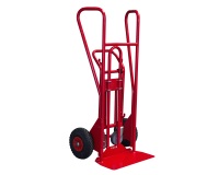 Diable-chariot acier 250/350 kg bavette fixe 490 x 180 mm poignée fermée roue pneumatique