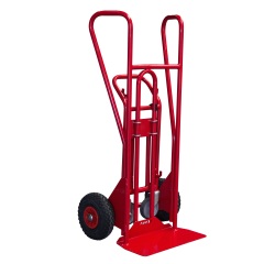 Diable-chariot acier 250/350 kg bavette fixe 490 x 180 mm poignée fermée roue pneumatique