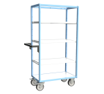 Servante multi-niveaux avec 3 étagères plateau bois 500 kg 850 x 500 mm roue TPE