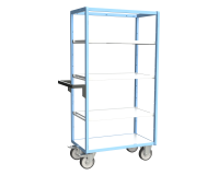 Servante multi-niveaux avec 3 étagères plateau bois 500 kg 850 x 500 mm roue TPE