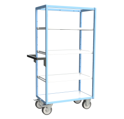 Servante multi-niveaux avec 3 étagères plateau bois 500 kg 850 x 500 mm roue TPE