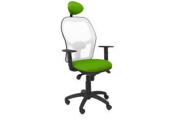 Chaise Jorquera en maille blanche avec appui-tête fixe et assise Bali