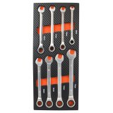 Module 8 clés mixtes à cliquet pour servante d'atelier