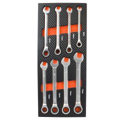 Module 8 clés mixtes à cliquet pour servante d'atelier