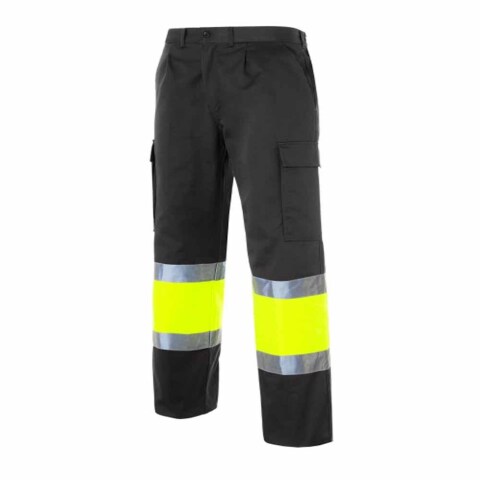 Pantalón multibolsillos alta visibilidad bicolor talla 52 - Negro