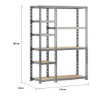 Rayonnage MODULO - Module 2 étagères - 10 plateaux