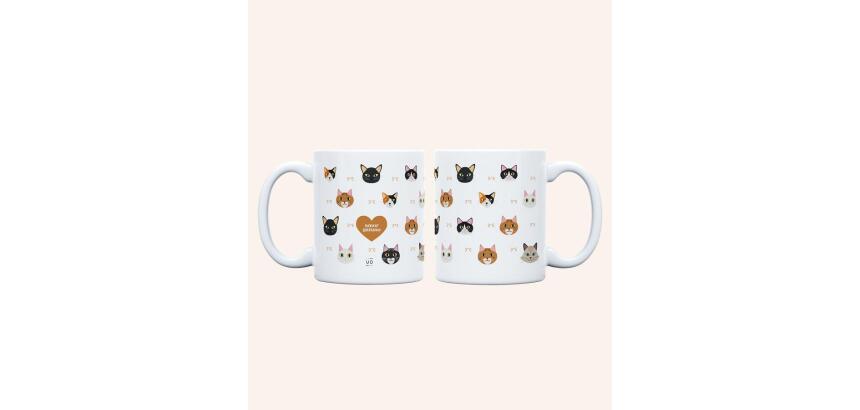 Taza "Amor gatuno" 350ml, cerámica 
