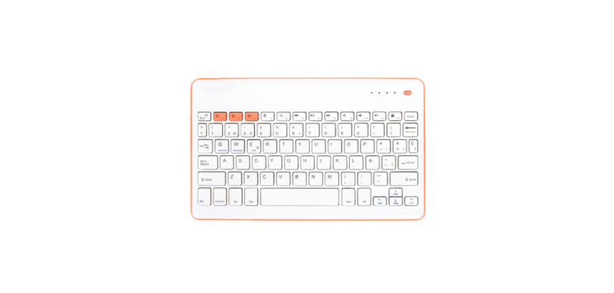 Silver HT Teclado inalambrico color Blanco y Melocotón
