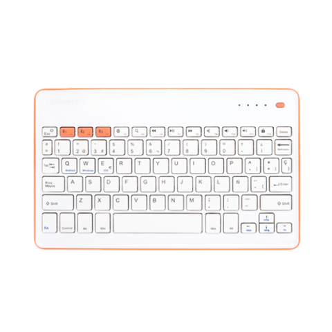 Silver HT Teclado inalambrico color Blanco y Melocotón