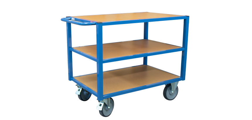 Servante établi 3 plateaux bois médium 1300 x 800 mm 500 kg roue TPE