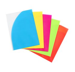 Pochette coins A4 - HAPPY FLUO VIQUEL - polypropylène - Coloris assortis