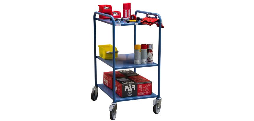 Petite servante 3 plateaux tôle 250 kg 635 x 470 mm roue TPE