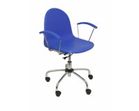 Bureaustoel VES met draaibare zitting - vaste armleuningen - blauw