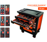 Servante équipée de 32 outils avec 9 modules