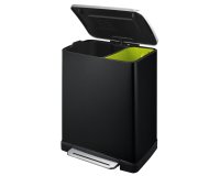 Poubelle à pédale tri sélectif E-Cube 28 + 18L - Noir