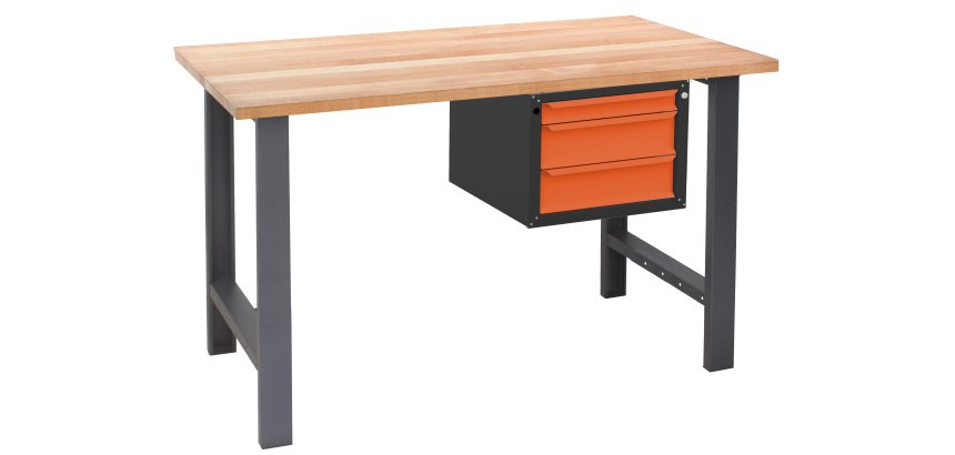 Établi d'Atelier 1,5M Fischer Darex –Plateau bois - Bloc 3 tiroirs