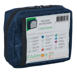Trousse de secours Multirisques 2 personnes en tissu bleu