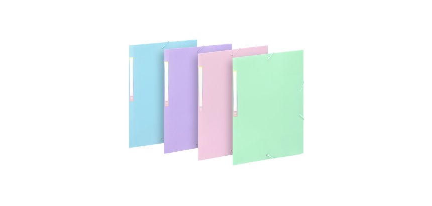 Chemise à élastiques 3 rabats A4 - RAINBOW PASTEL VIQUEL - Coloris assortis