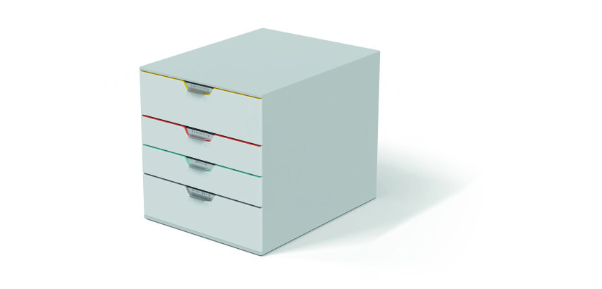 Module de classement Durable Varicolor® Mix 4 tiroirs liseré de couleur