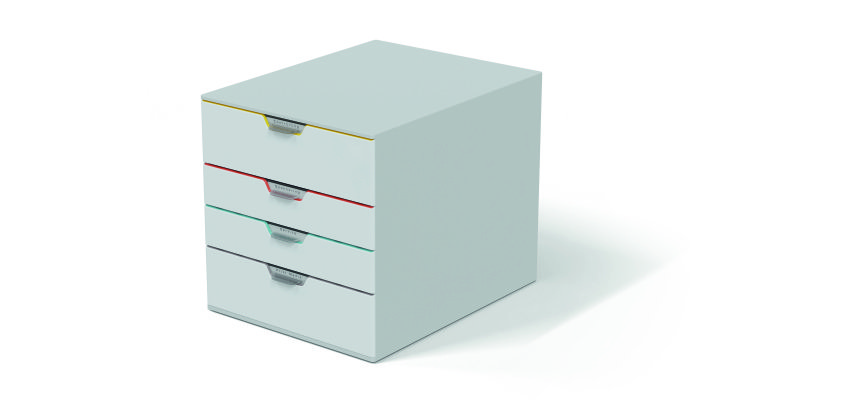 Module de classement Durable Varicolor® 4 tiroirs liseré de couleur