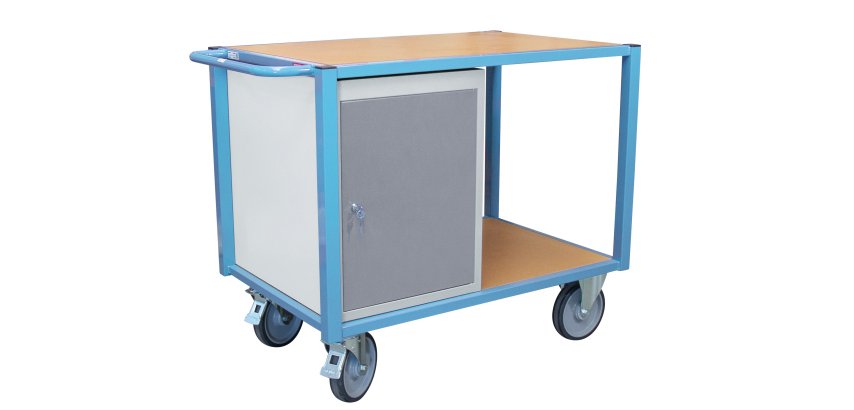 Servante établi équipée 1 bloc porte plateau médium 1060 x 680 mm 500 kg roue TPE
