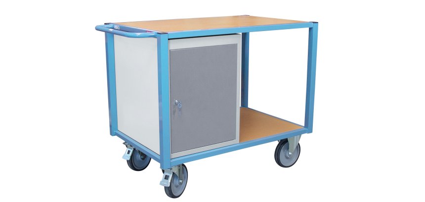 Servante établi équipée 1 bloc porte plateau médium 1060 x 680 mm 500 kg roue TPE