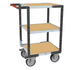 Servante Flatpack 3 plateaux médium 400 kg 550 x 500 mm roue TPE