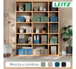 Caja de almacenamiento Leitz Puro con tapa, mediana, 17L, cartón 100% reciclado, paquete de 2 - Verde - 17