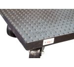 Plateau roulant bois enrobé de caoutchouc 350 kg 600 x 400 mm roue nylon