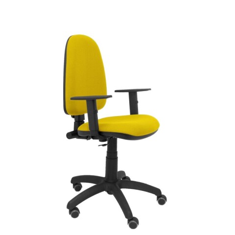 Ayna brazos regulables ruedas parquet tapizado - Amarillo