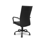 Chaise Opti527 Mécanisme d'inclinaison - Simili cuir Noir - Piètement en métal noir - Accoudoirs fixes - Sans appui-tête - Roulettes en nylon 50 mm
