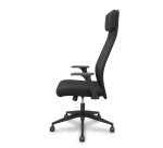 Silla Pro536 basculante tela negra brazos fijos.