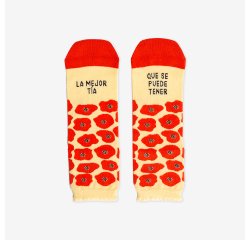 Calcetines "La mejor tía que se puede tener" flores Fam talla 36-41
