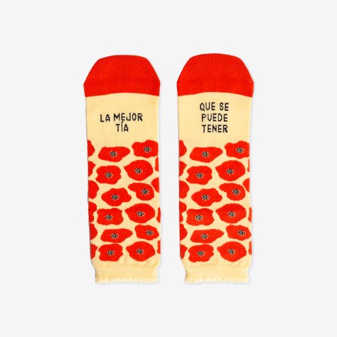 Calcetines "La mejor tía que se puede tener" flores Fam talla 36-41