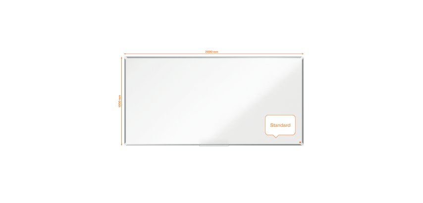 Pizarra NOBO Premium Plus acero lacado 2000x1000mm, blanco