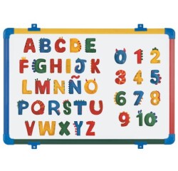 Pizarra Didactica Abecedario y numeros magnetica doble cara 600x450

