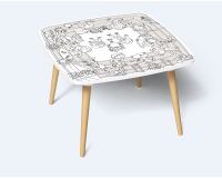 Tables hautes KIDS à colorier - Motif Athlètes - Lot de 2