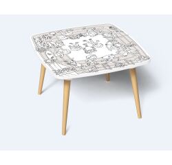 Tables hautes KIDS à colorier - Motif Athlètes - Lot de 2