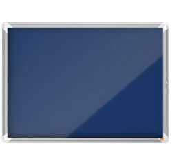 Vitrina NOBO Premium Plus con fondo de fieltro 8xA4, azul